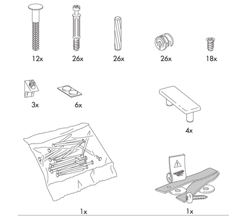 IKEA MALM Dresser Replacement Parts