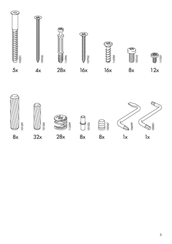 LEKSVIK Bedframe Replacement Parts