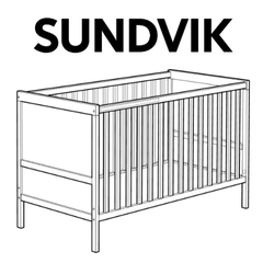 IKEA SUNDVIK Crib Replacement Parts FurnitureParts